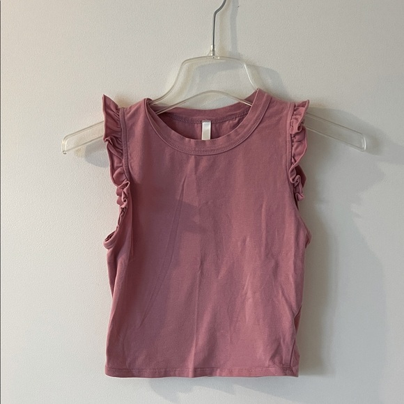 Tops - Ruffle Sleeve Cropped Tank Top